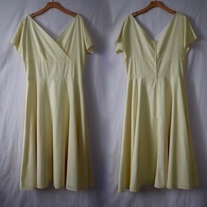 STOP STARING yellow polka dot swing dress plus 1X